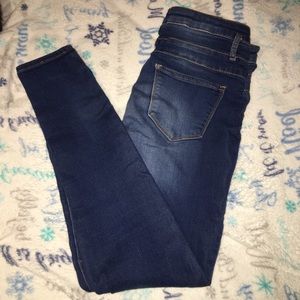 High top denim skinny jeans